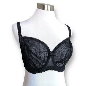 B. Tempt'd by Wacoal 32DDD Bra Black Sheer Tulle Celebration Underwire 951116